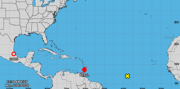 Beryl sube en ruta hacia Islas de Barlovento; sigue siendo un huracán extremadamente peligroso